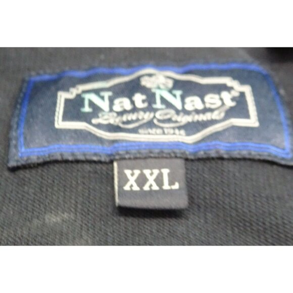 Nat Nast Blue/Black Button Down Silk Blend Shirt Size 2XL - Picture 3 of 7